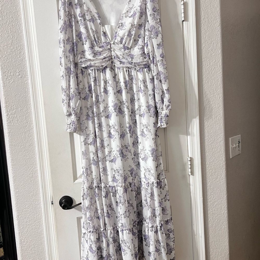 Altar'd State Purple Floral Long Sleeve Dress